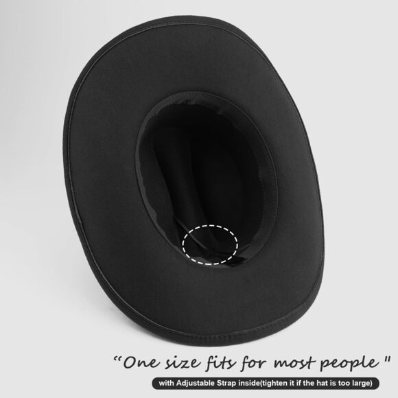 7126 Western Cowboy Hats For Women Classic Felt Wide Brim Fedora Hat main image 4